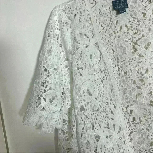 Rabbit Rabbit Rabbit White Crotchet crop Top Size‎ M office siren - Picture 7 of 14